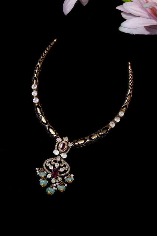 18K Pearl & Ruby Opulent Harmony Necklace
