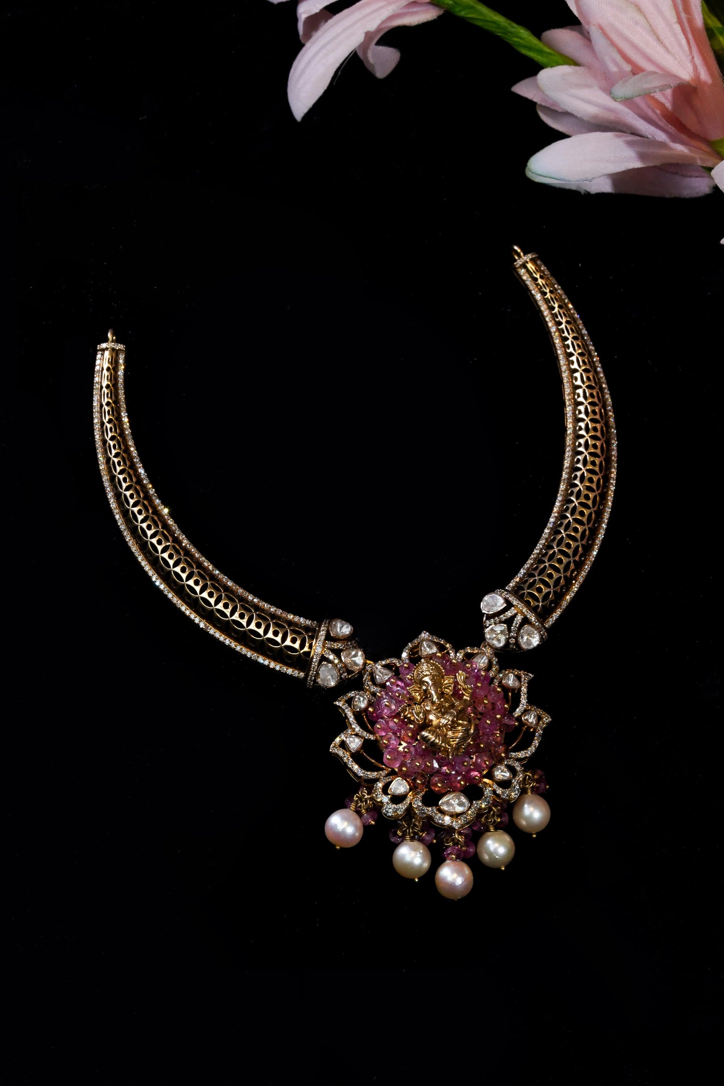 18K Pearl & Tourmaline Iridescent Grace Necklace