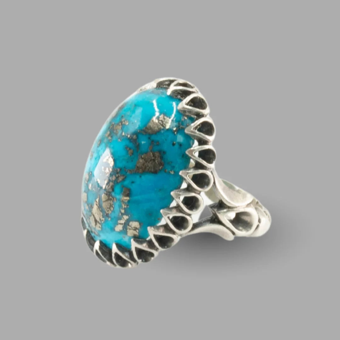 Feroza (Turquoise) 925 Italian Silver Artistic Ring