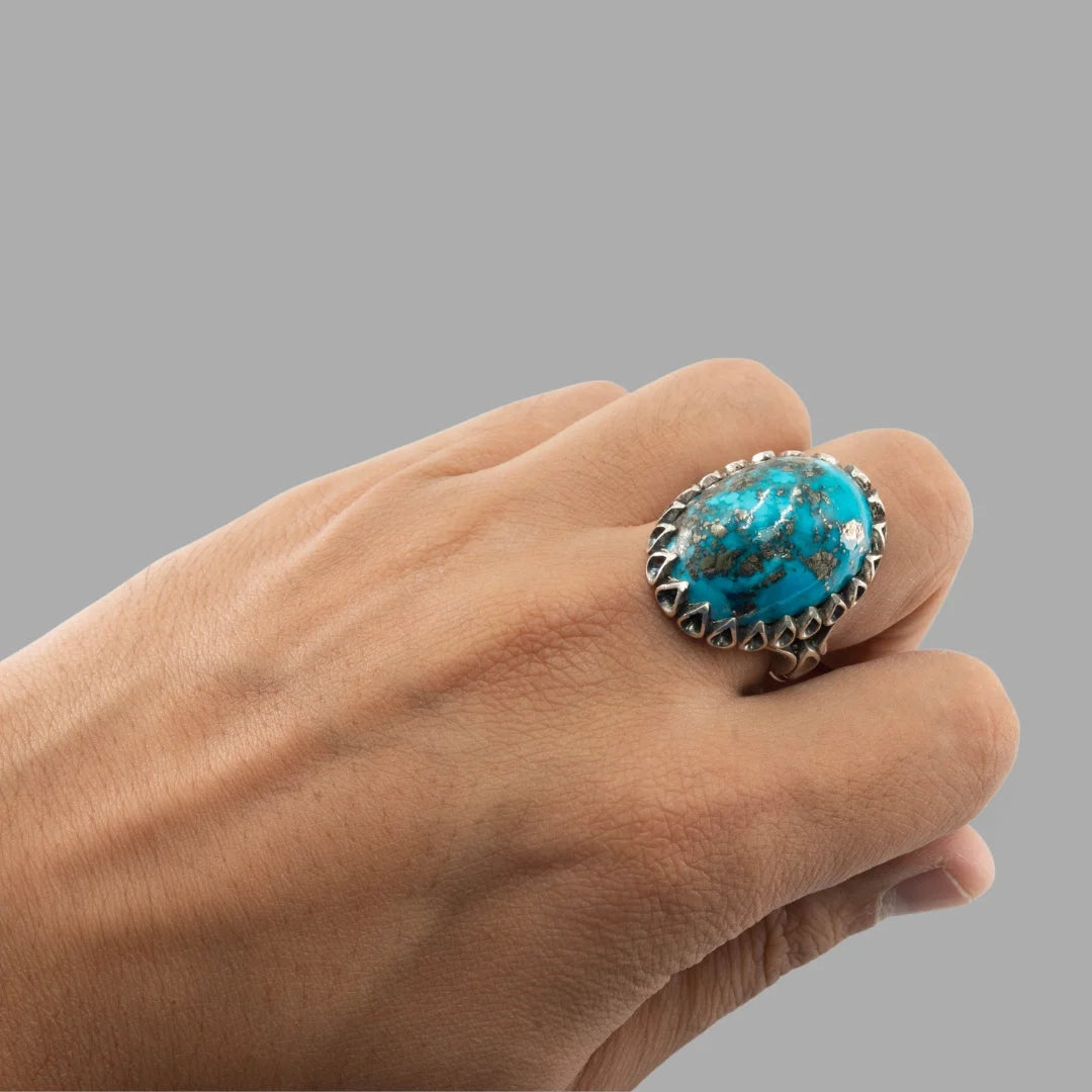 Feroza (Turquoise) 925 Italian Silver Artistic Ring