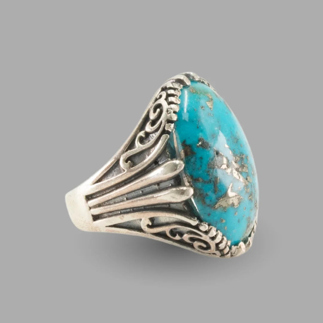 Feroza (Turquoise) 925 Italian Silver Bold Ring