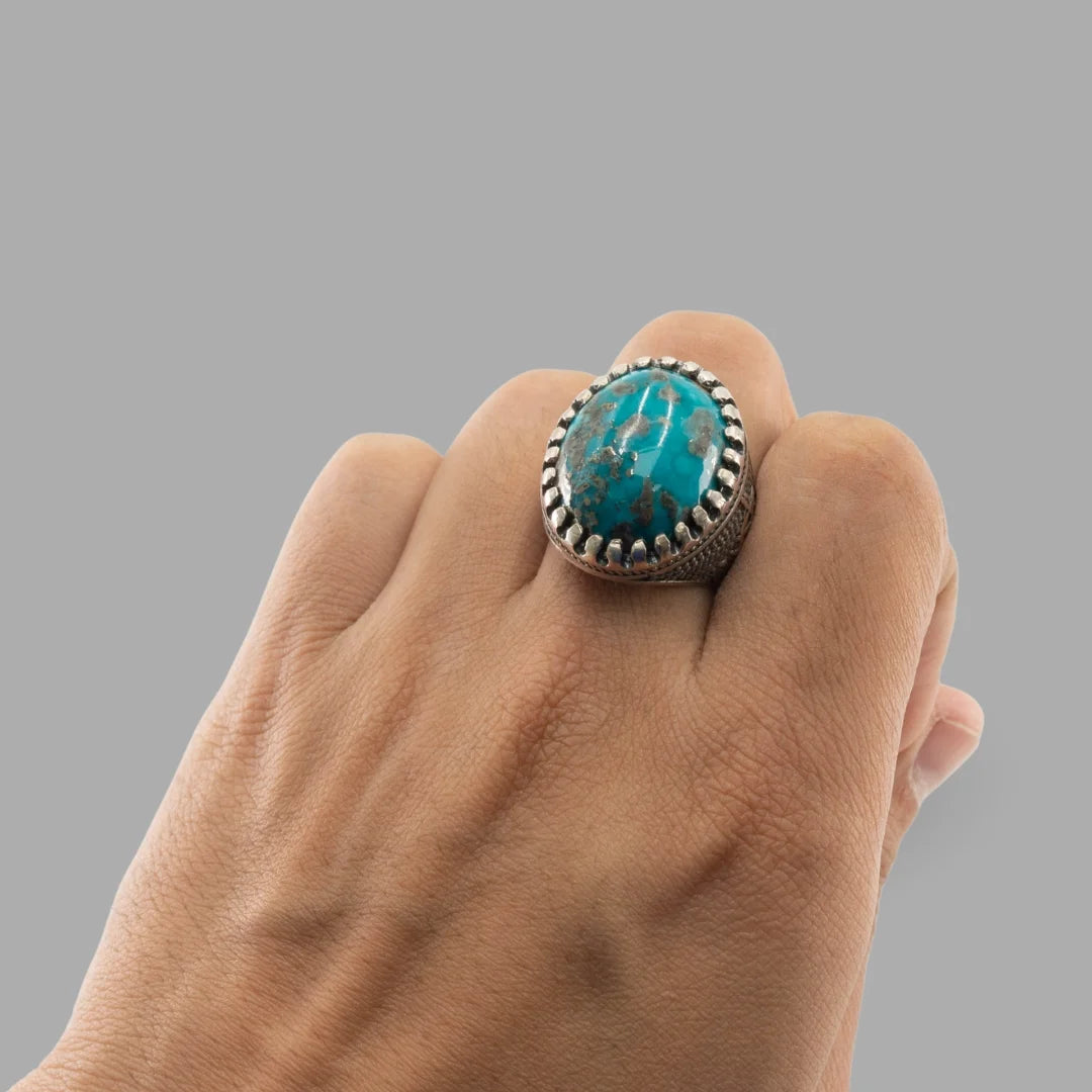 Feroza (Turquoise) 925 Italian Silver Bold Ring