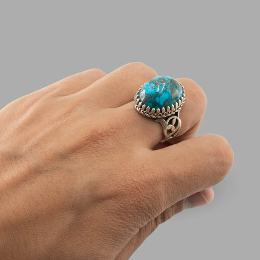 Feroza (Turquoise) 925 Italian Silver Elegant Ring