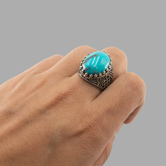 Feroza (Turquoise) 925 Italian Silver Royal Ring