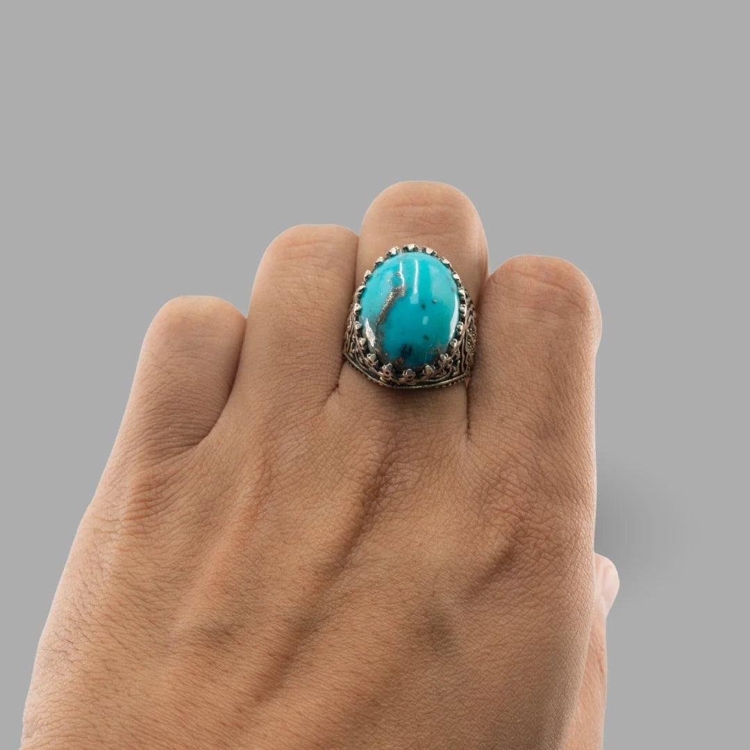 Feroza (Turquoise) 925 Italian Silver Royal Ring