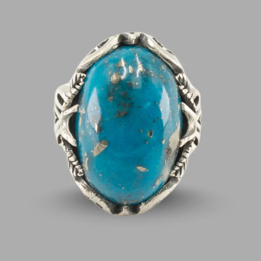 Feroza (Turquoise) 925 Italian Silver Vintage Ring