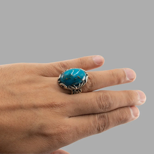 Feroza (Turquoise) 925 Italian Silver Vintage Ring