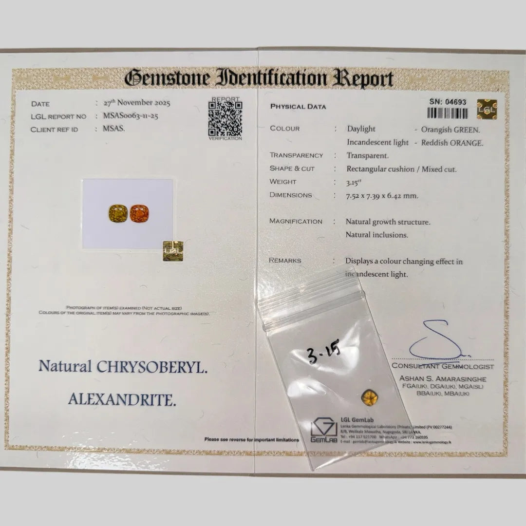 Natural Alexandrite Rectangular Cushion Mixed Cut - 3.15 Carats