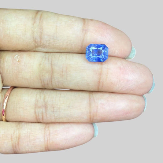 Natural Blue Sapphire Cut Cornered Rectangular Mixed Cut - 3.51 Carats