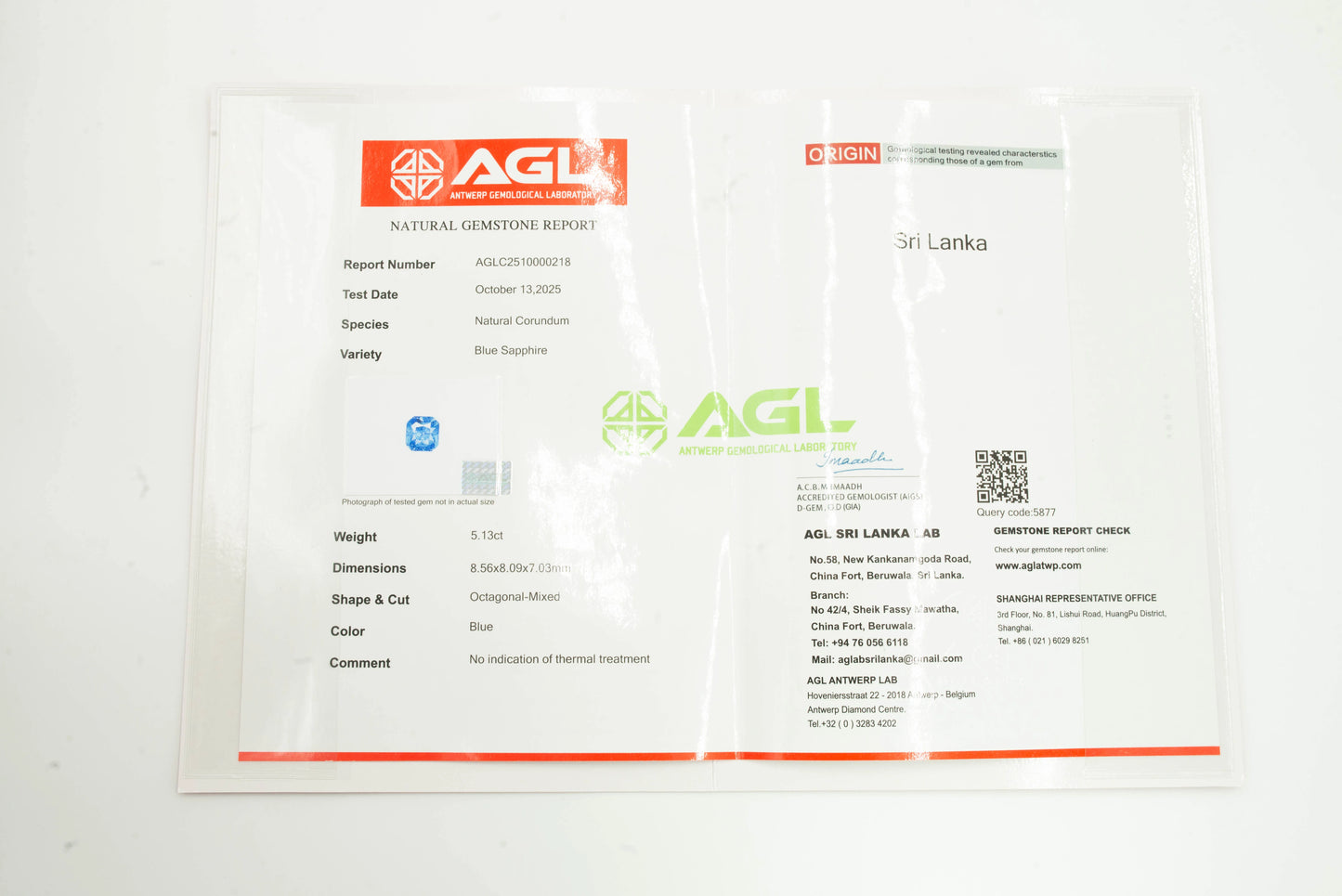 Natural Blue Sapphire Octagonal Mixed Cut - 5.13 Carats