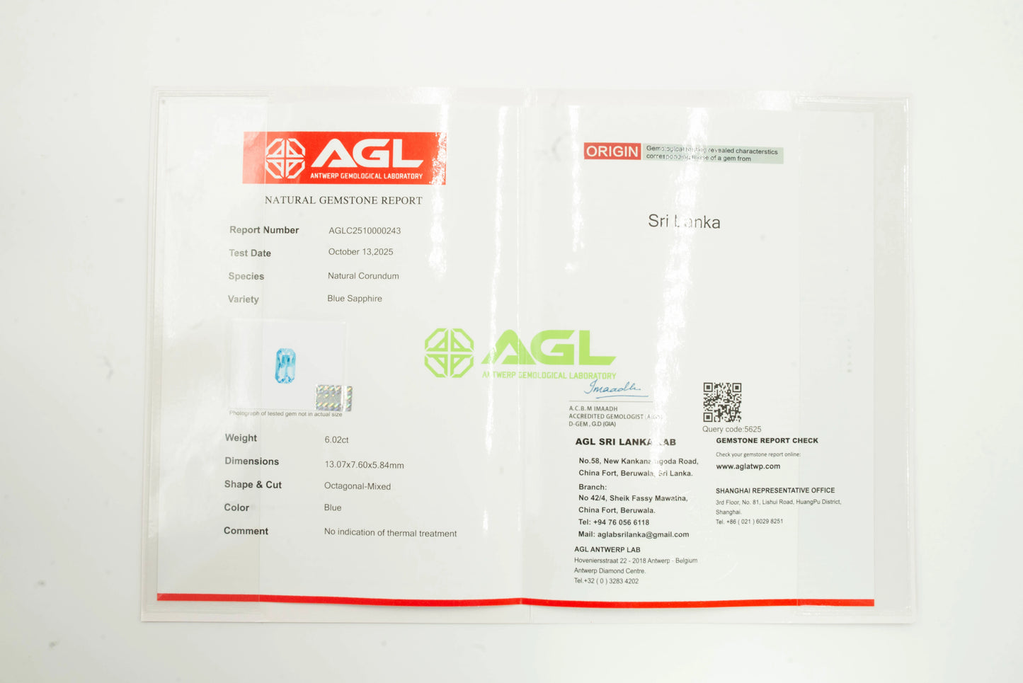 Natural Blue Sapphire Octagonal Mixed Cut - 6.02 Carats