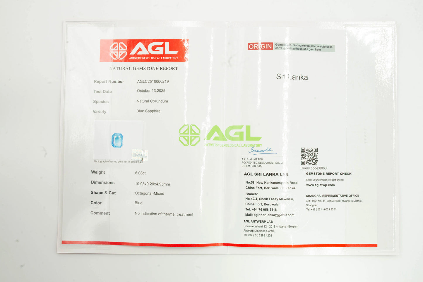 Natural Blue Sapphire Octagonal Mixed Cut - 6.08 Carats