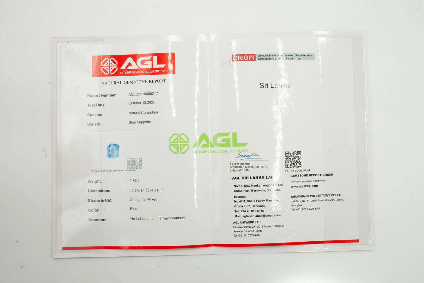 Natural Blue Sapphire Octagonal Mixed Cut - 9.87 Carats