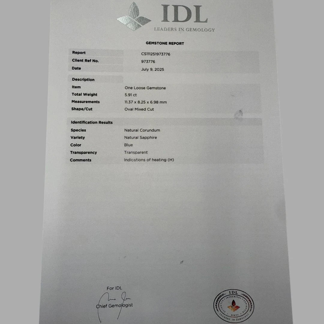 Natural Blue Sapphire Oval Mixed Cut - 5.91 Carats