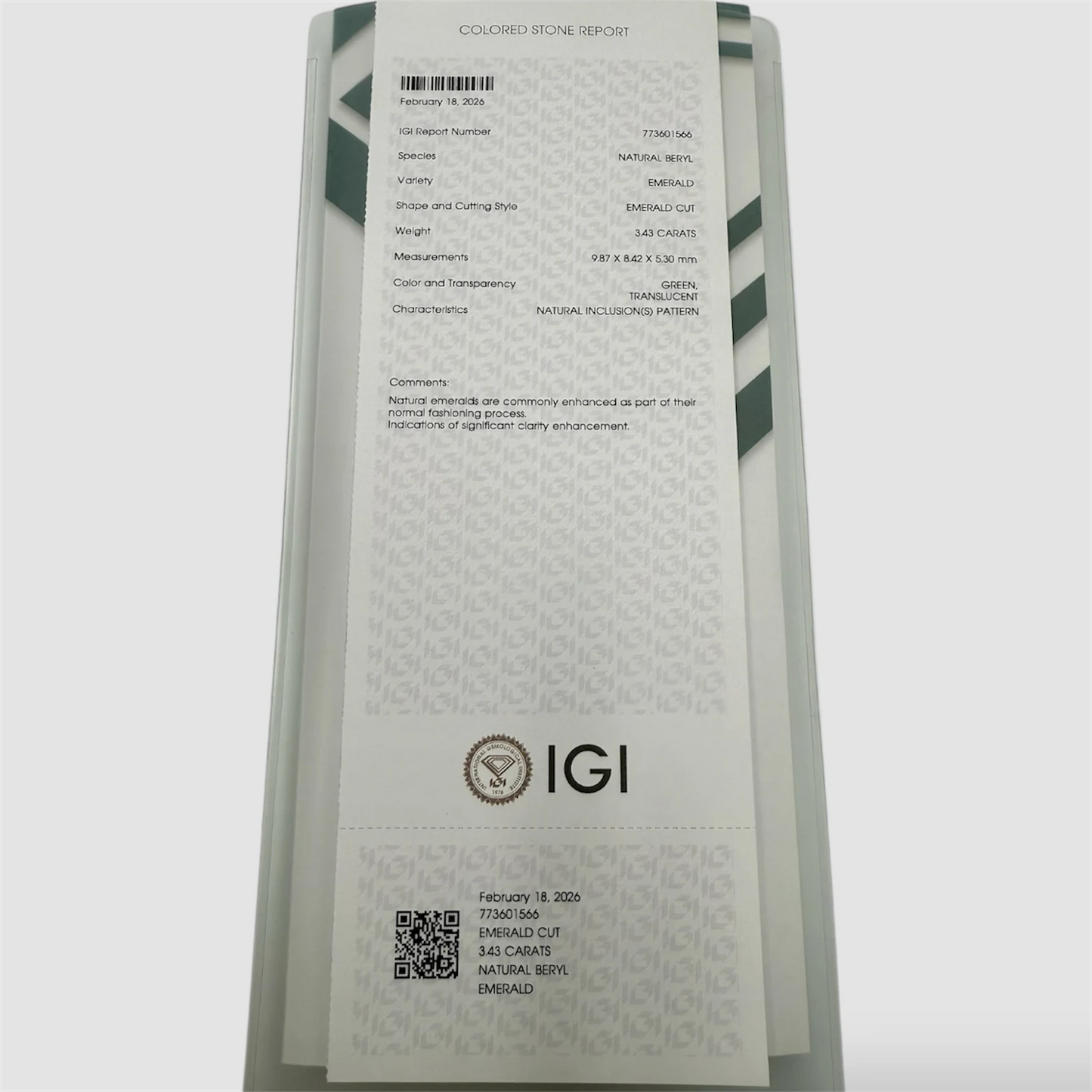 Natural Emerald - Emerald Cut - 3.43 Carats