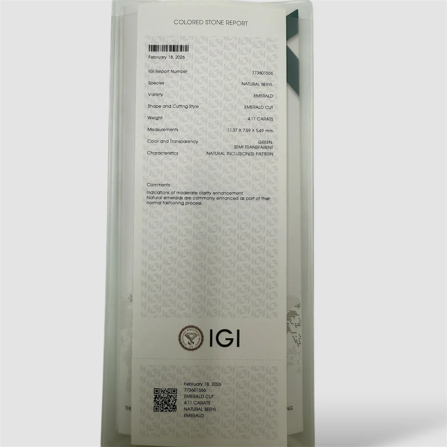 Natural Emerald - Emerald Cut - 4.11 Carats