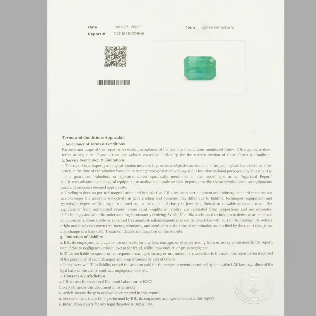 Natural Emerald Step Cut - 7.91 Carats