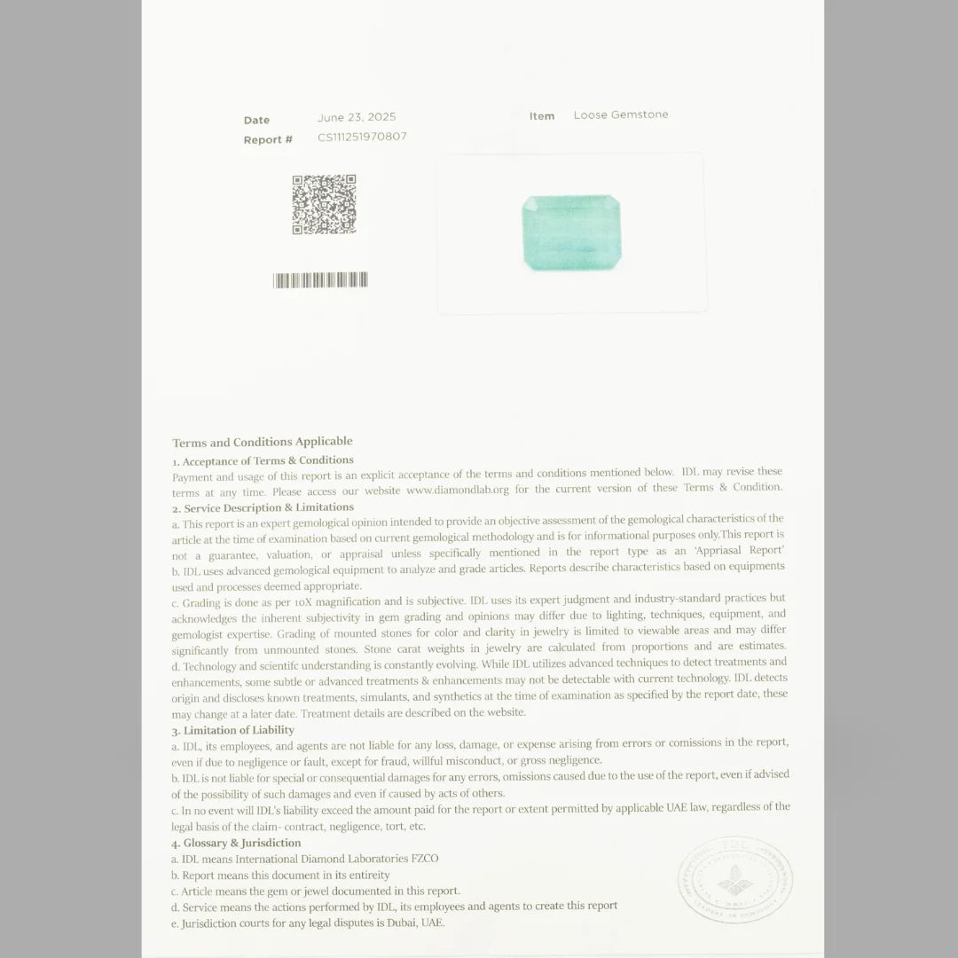 Natural Emerald Step Cut - 9.78 Carats