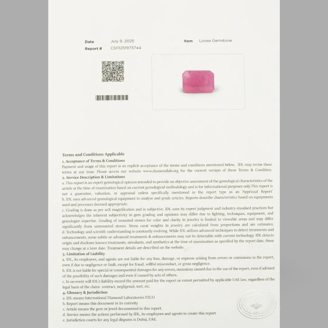 Natural Ruby Emerald Step Cut - 5.12 Carats