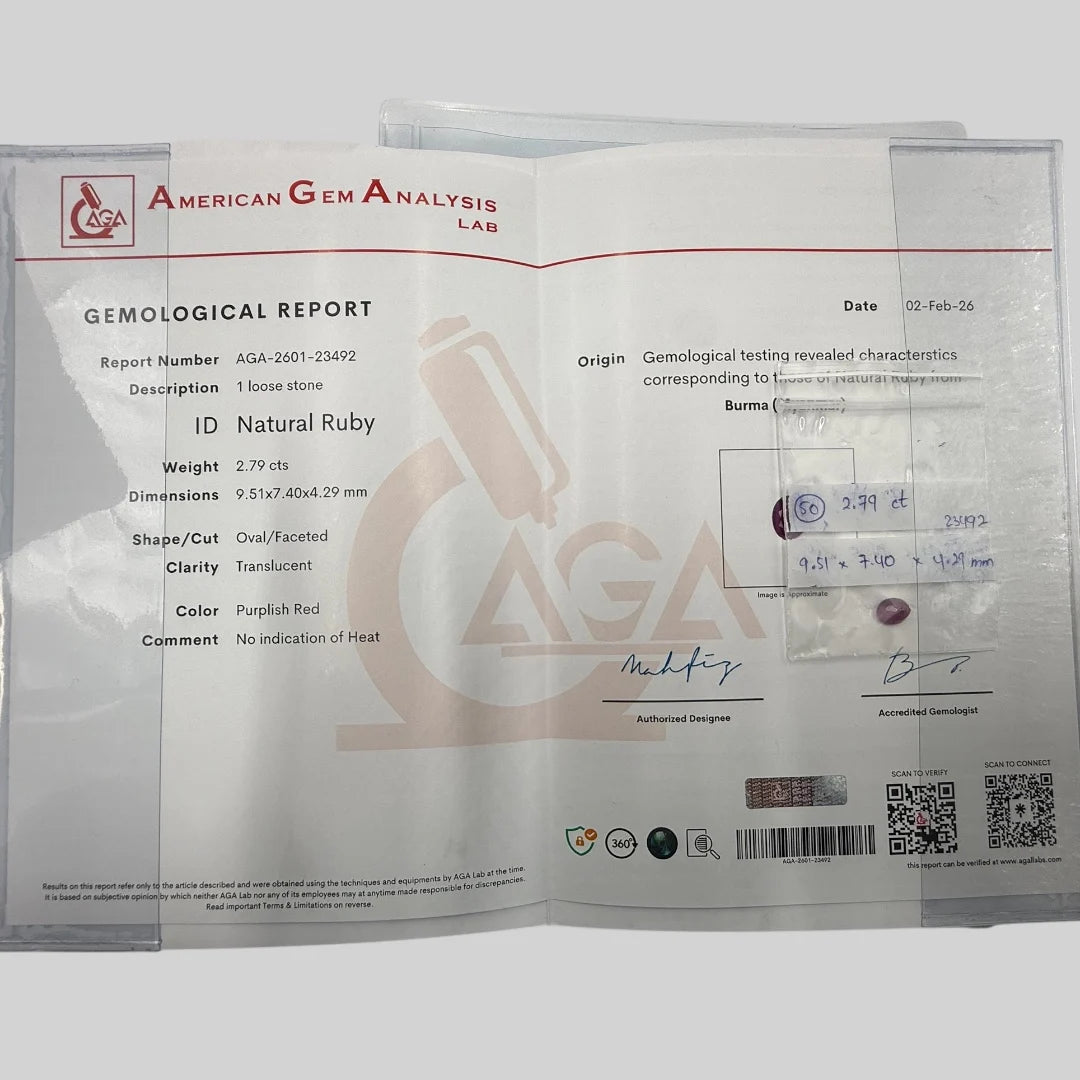 Natural Ruby Oval/Faceted Cut - 2.79 Carats