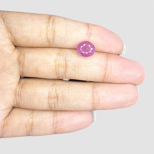 Natural Ruby Oval/Faceted Cut - 3.65 Carats