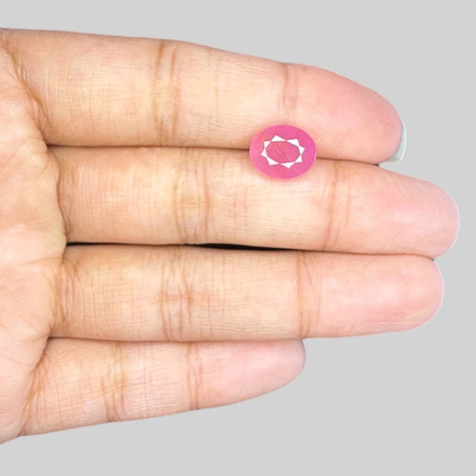 Natural Ruby Oval/Faceted Cut - 3.80 Carats