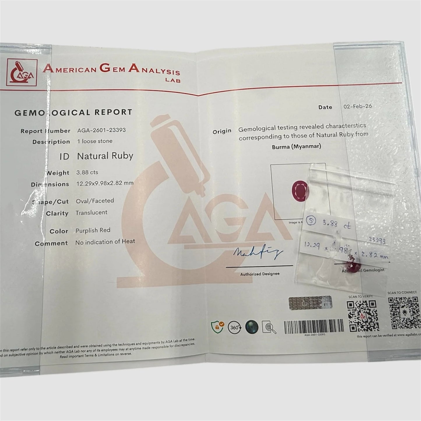 Natural Ruby Oval/Faceted Cut - 3.88 Carats