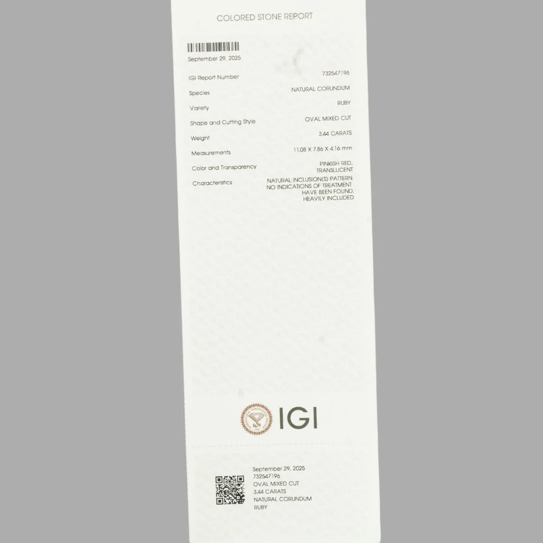 Natural Ruby Oval Mixed Cut - 3.44 Carats