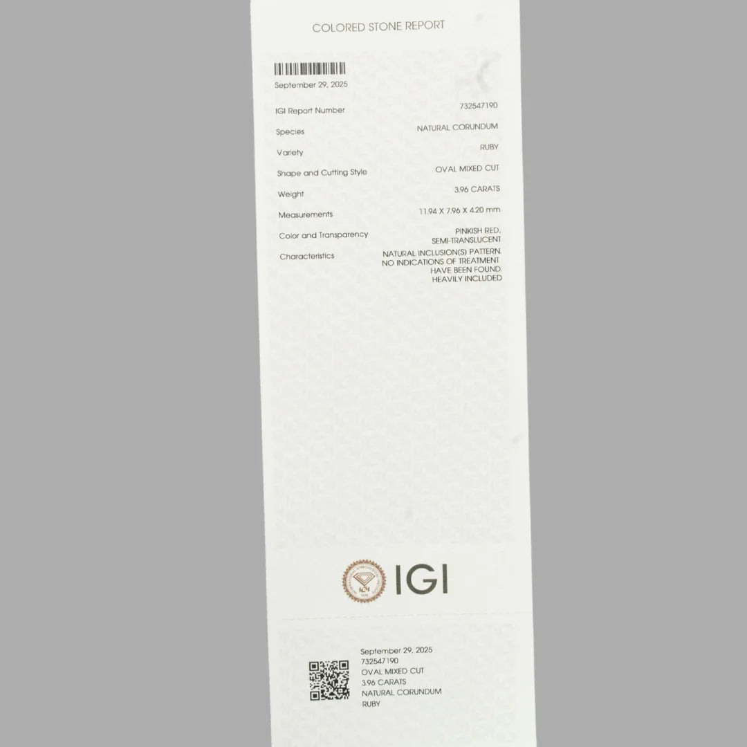 Natural Ruby Oval Mixed Cut - 3.96 Carats