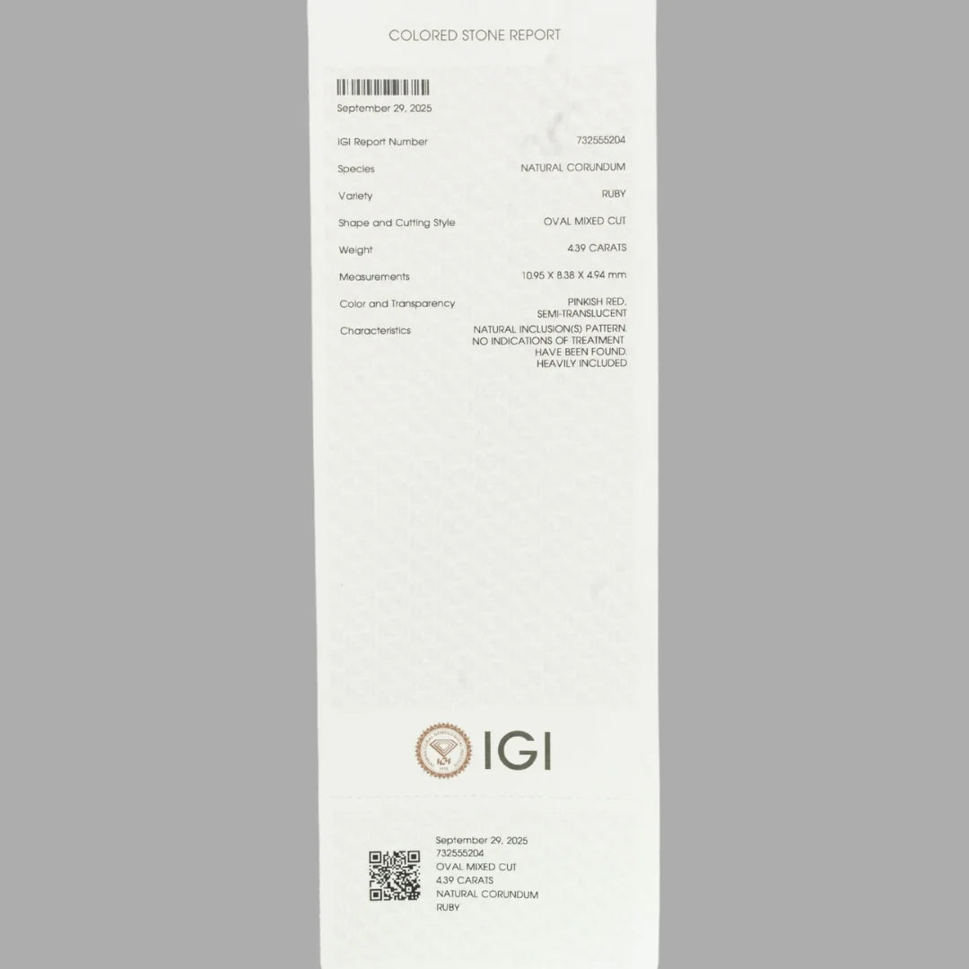 Natural Ruby Oval Mixed Cut - 4.39 Carats