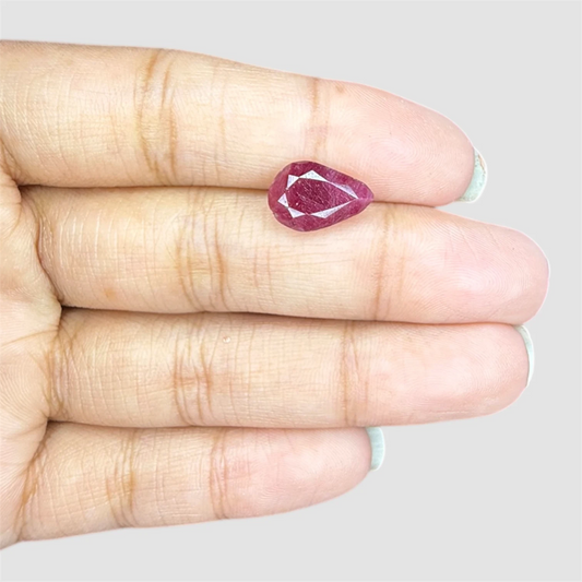 Natural Ruby Pear/Faceted Cut - 4.34 Carats