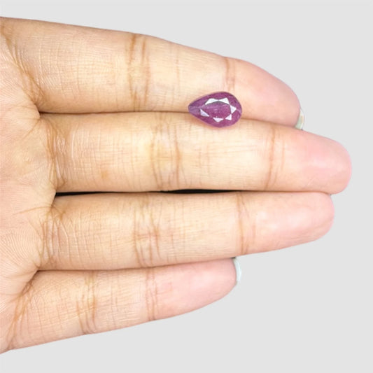Natural Ruby Pear/Faceted Cut - 4.68 Carats
