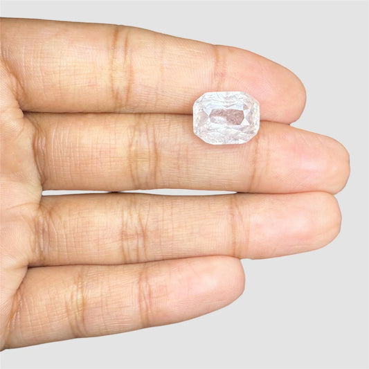 Natural White Sapphire Cut-Cornered Rectangular Cut - 9.12 Carats