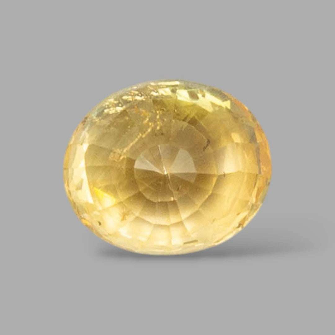 Natural Yellow Sapphire Oval Mixed Cut - 6.28 Carats