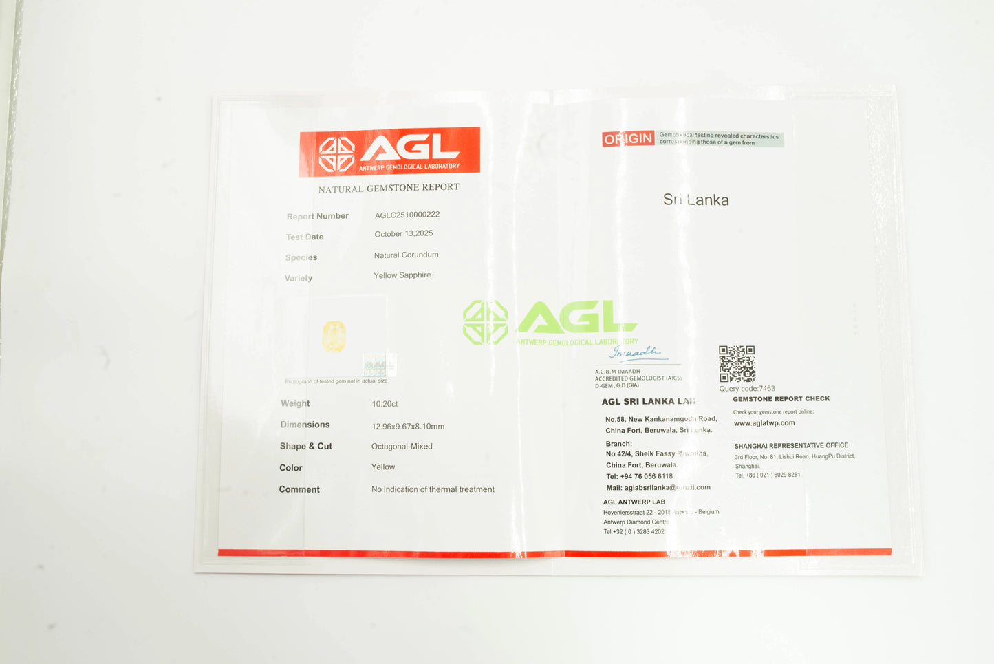 Natural Yellow Sapphire Octagonal Mixed Cut - 10.20 Carats