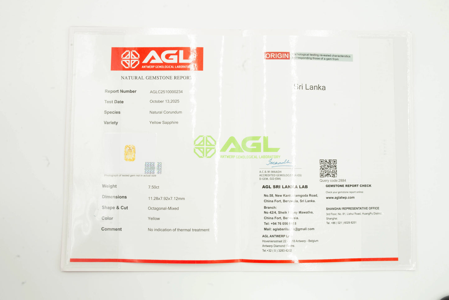 Natural Yellow Sapphire Octagonal Mixed Cut - 7.50 Carats