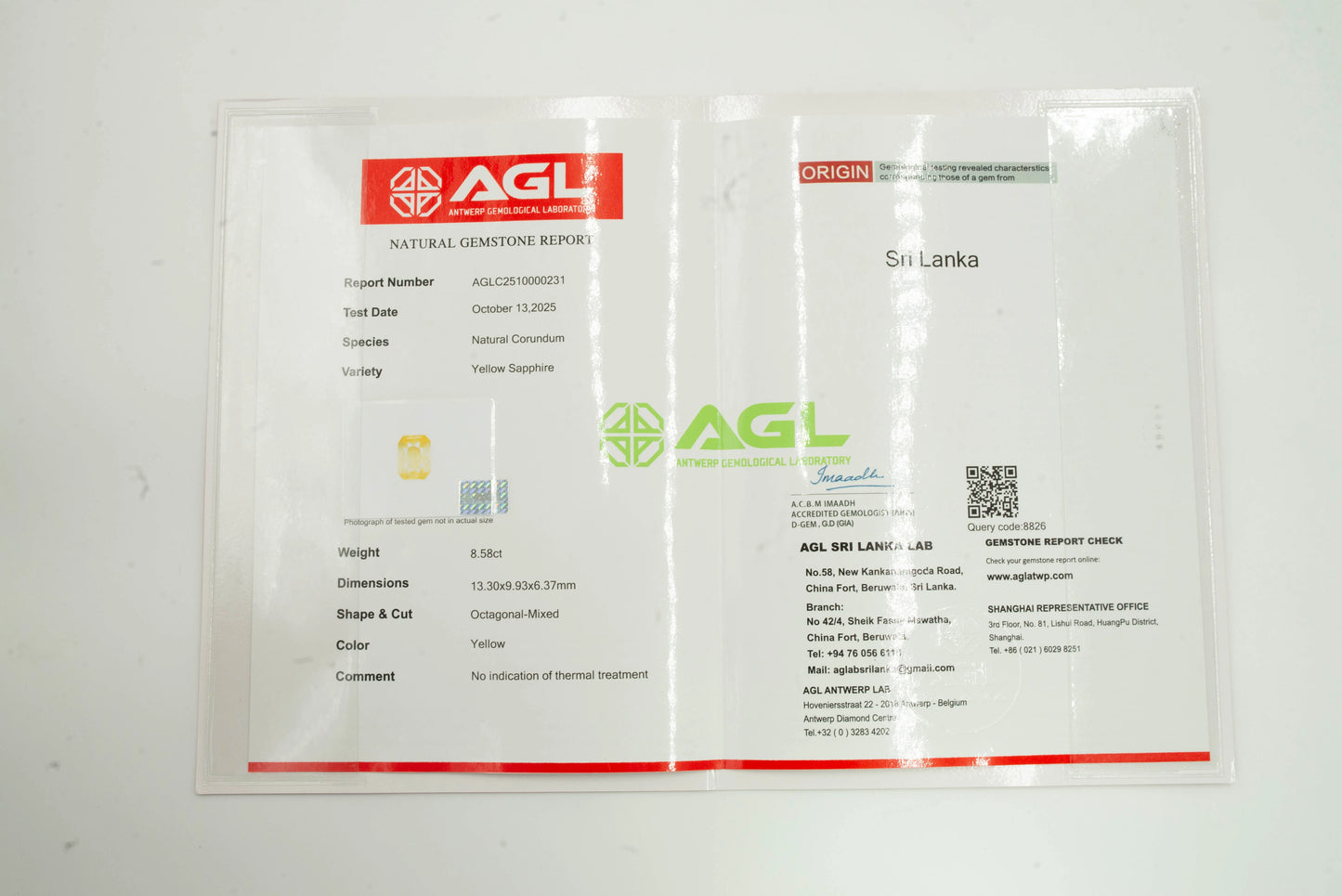 Natural Yellow Sapphire Octagonal Mixed Cut - 8.58 Carats