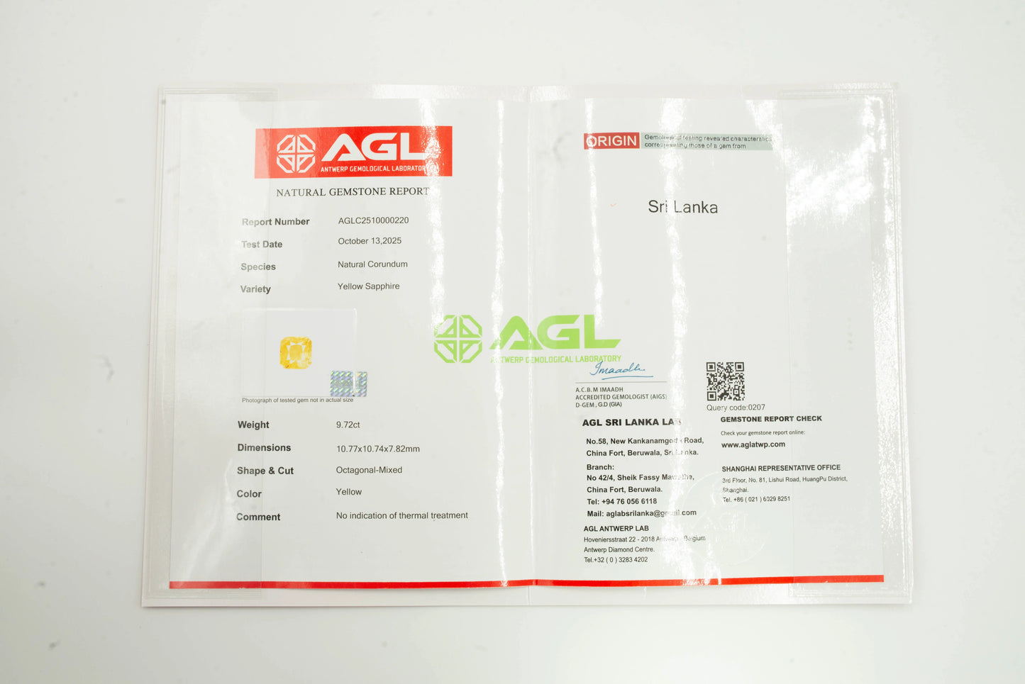 Natural Yellow Sapphire Octagonal Mixed Cut - 9.72 Carats