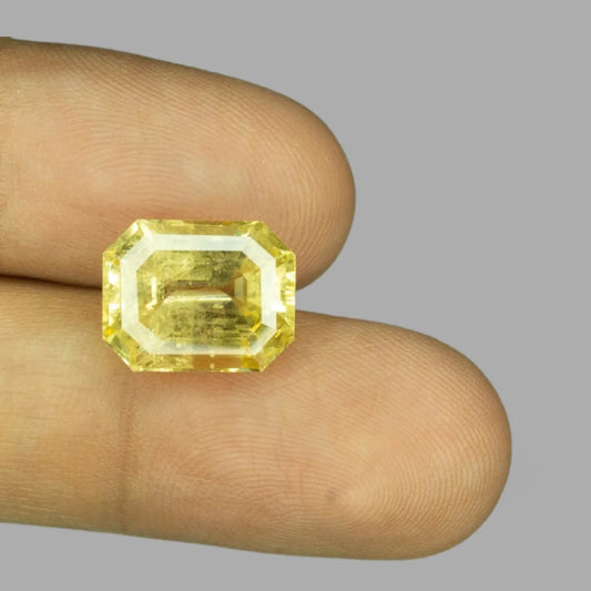 Natural Yellow Sapphire Octagonal Step Cut - 11.26 Carats