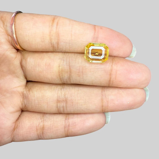 Natural Yellow Sapphire Octagonal Step Cut - 5.09 Carats