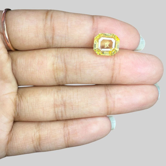 Natural Yellow Sapphire Octagonal Step Cut - 5.33 Carats