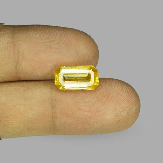 Natural Yellow Sapphire Octagonal Step Cut - 6.16 Carats