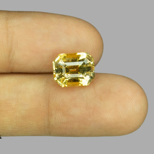 Natural Yellow Sapphire Octagonal Step Cut - 6.95 Carats