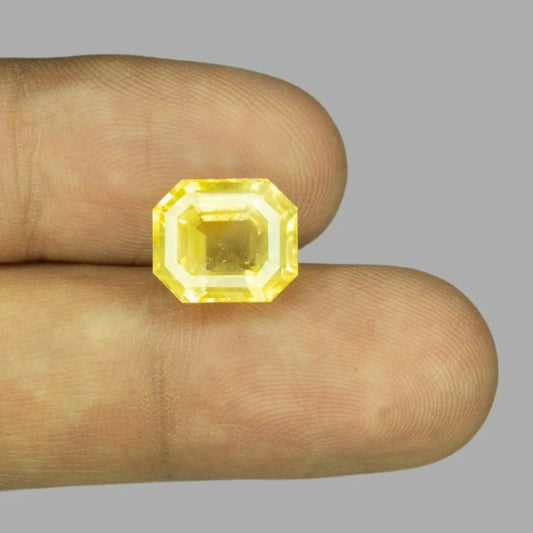Natural Yellow Sapphire Octagonal Step Cut - 8.76 Carats