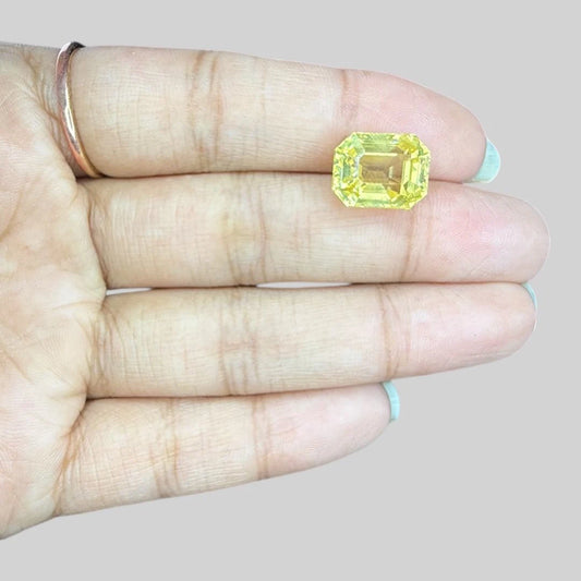 Natural Yellow Sapphire Octagonal Step Cut - 9.02 Carats