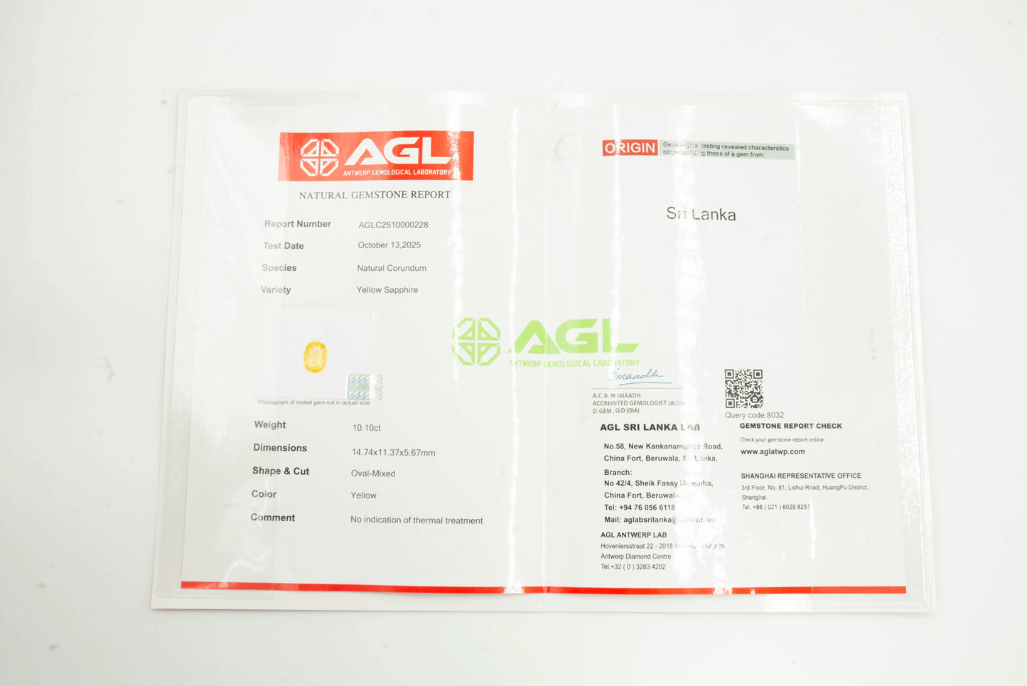 Natural Yellow Sapphire Oval Mixed Cut - 10.10 Carats