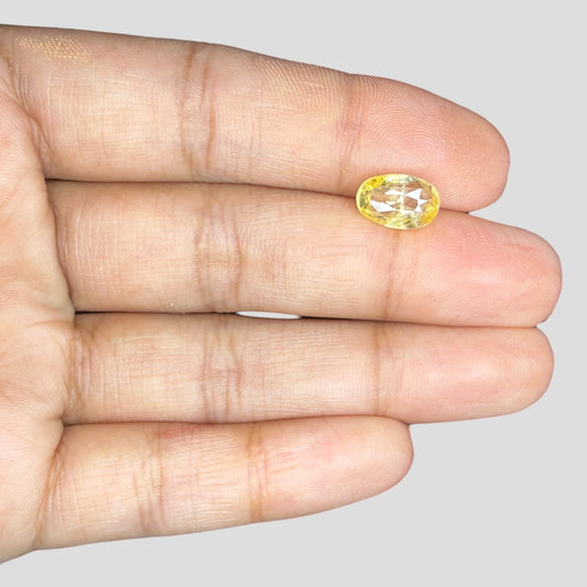Natural Yellow Sapphire Oval Mixed Cut - 3.01 Carats
