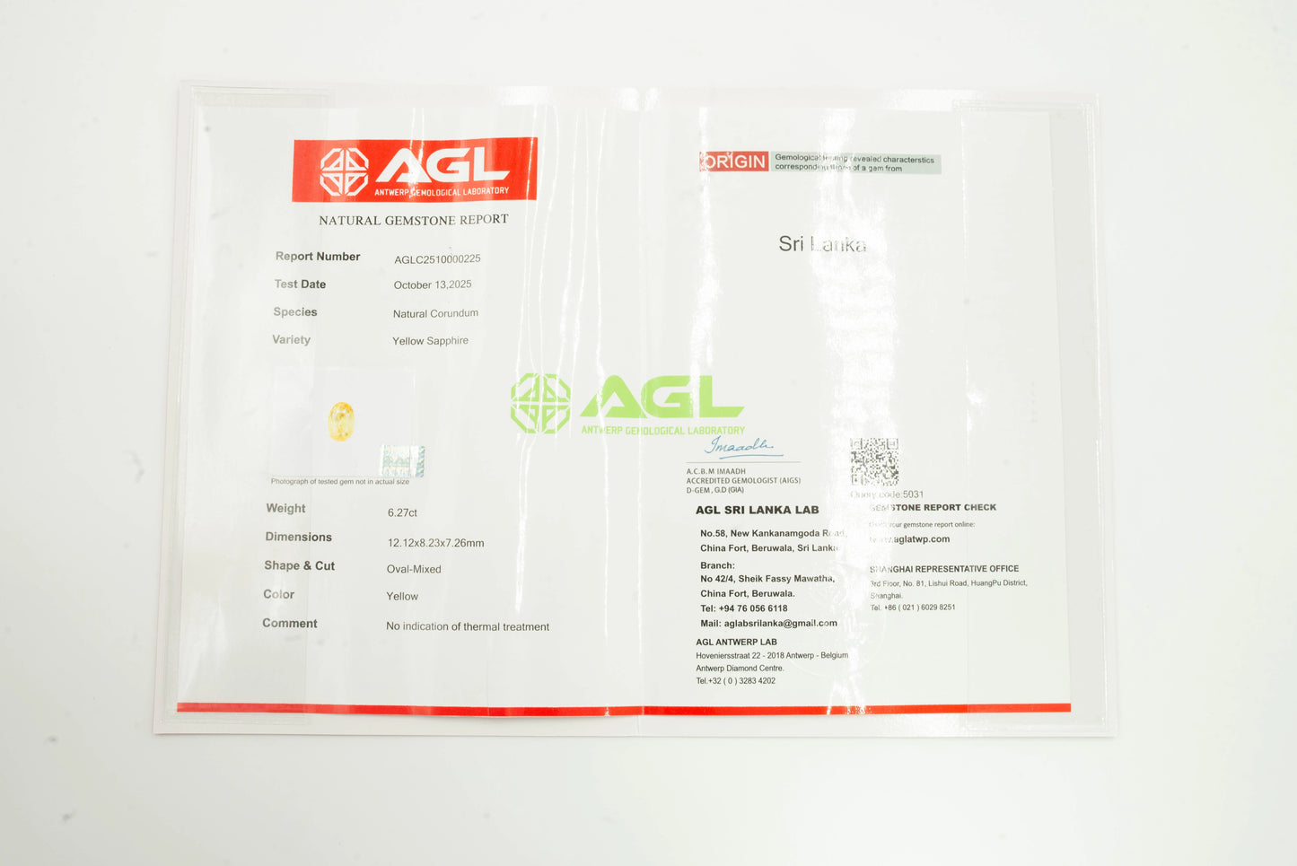 Natural Yellow Sapphire Oval Mixed Cut - 6.27 Carats