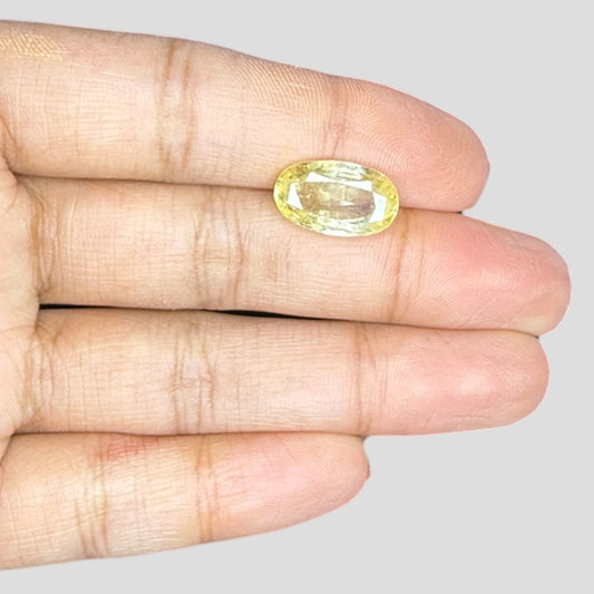 Natural Yellow Sapphire Oval Mixed Cut - 7.48 Carats