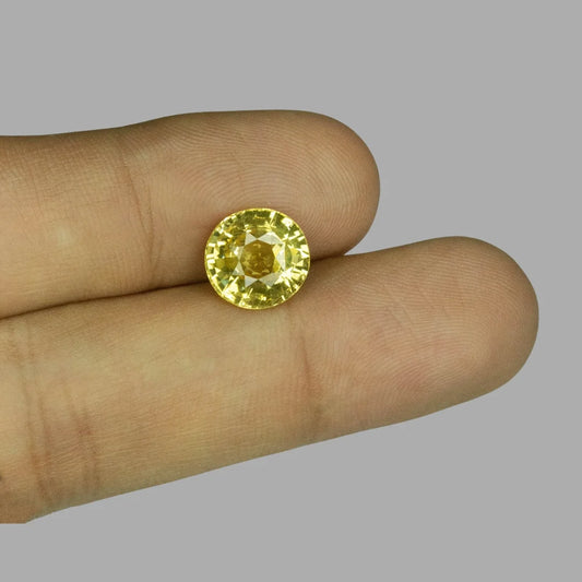 Natural Yellow Sapphire Round - 5.11 Carats
